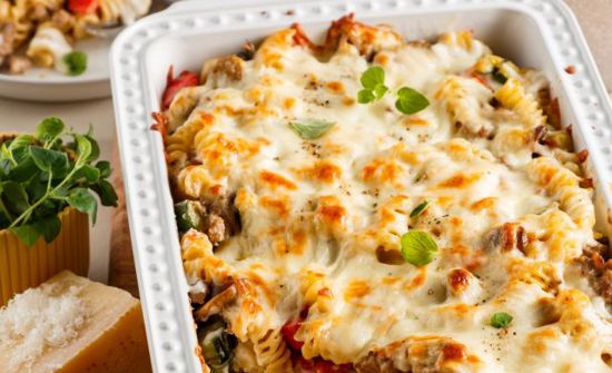 Casserole de pâtes Alfredo aux légumes et veau 640x390 po.jpg